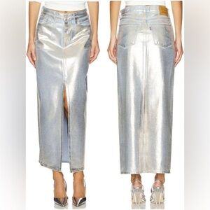 Levi’s metallic denim skirt